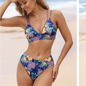 Cupshe Multicolor Patchwork Bikini Set